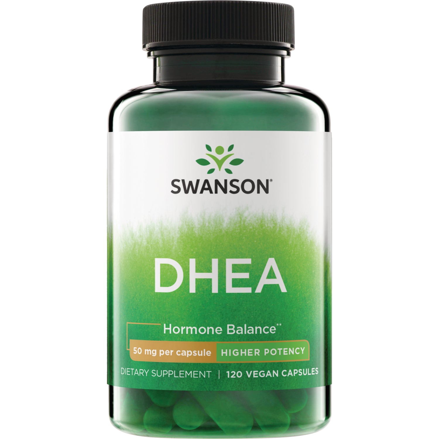 SWU261 | Swanson DHEA Hormone Balance, 50 mg per capsule, Higher Potency, 120 vegan capsules bottle front