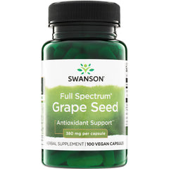 SW1007 | Swanson Full Spectrum Grape Seed, Antioxidant Support, 380 mg per capsule, 100 vegan capsules