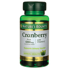 NBY012 | Nature's Bounty Cranberry supplement bottle labeled 4200 mg with Vitamin C, 120 rapid release softgels