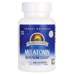 SN492 | Source Naturals Sleep Science Melatonin 2.5 mg, 240 peppermint lozenges, New Look