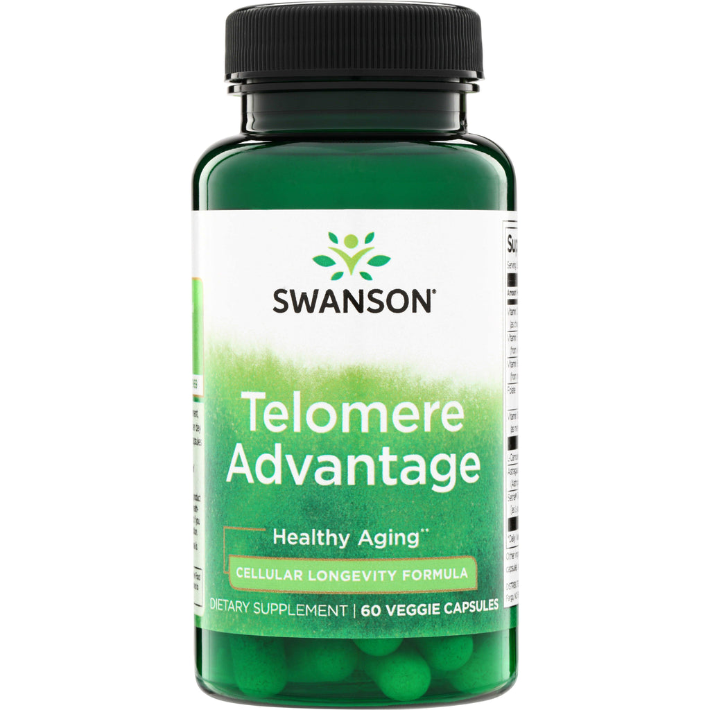 SWU843 | Swanson Telomere Advantage supplement bottle, Healthy Aging, Cellular Longevity Formula, 60 veggie capsules - Thumbnail