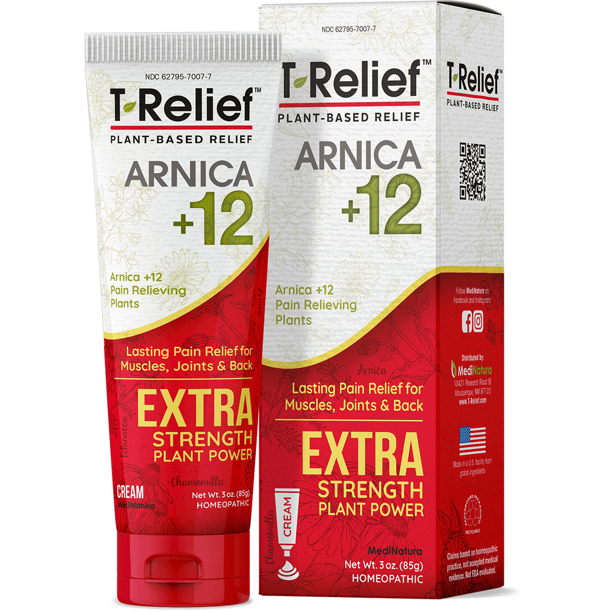 MNA042 | T-Relief Arnica +12 Extra Strength plant power cream tube and box