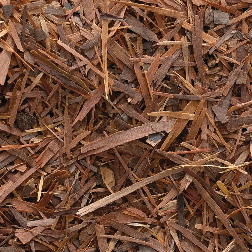 FNP279 | close-up of brown cedar mulch shavings showing varied sizes and textures - Thumbnail