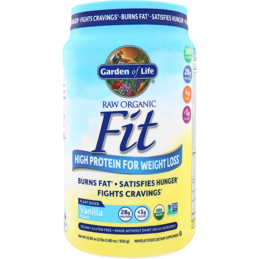 GLF242 | Garden of Life Raw Organic Fit vanilla plant-based protein powder, high protein for weight loss - Thumbnail