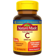 NTM027 | Nature Made Time Release Vitamin C 1000 mg bottle, 60 tablets, yellow label