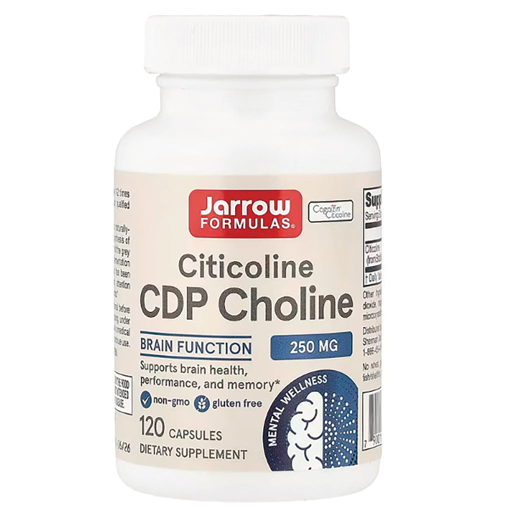 JR318 | Jarrow Formulas Citicoline CDP Choline 250 mg bottle, 120 capsules dietary supplement label - Thumbnail