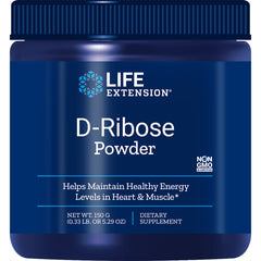LE148 | Life Extension D-Ribose Powder jar front label, 150 g dietary supplement