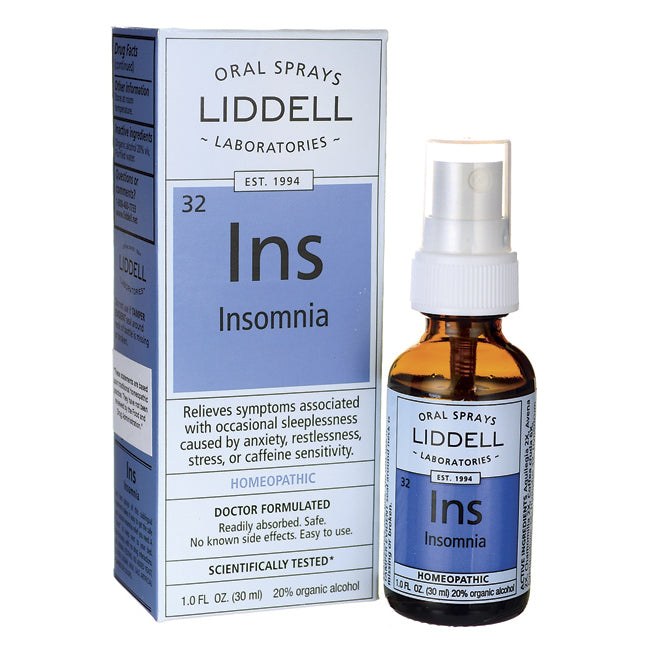 LID014 | LIDELL oral spray bottle and box labeled Ins Insomnia homeopathic 1.0 FL OZ