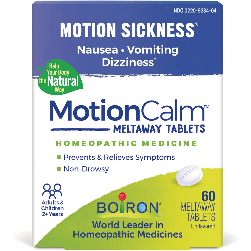 BRN134 | MotionCalm meltaway tablets box for motion sickness, homeopathic, non-drowsy, 60 unflavored tablets - Thumbnail