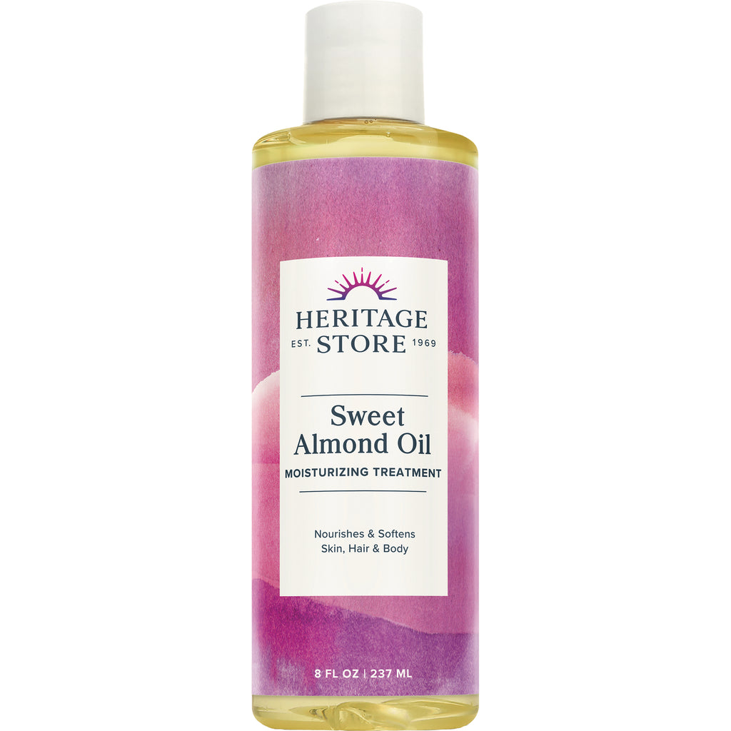HTG014 | Heritage Store Sweet Almond Oil moisturizing treatment bottle, 8 fl oz - Thumbnail