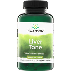 SWU761 | Swanson Liver Tone bottle, Liver Detox Formula, 300 mg per capsule, 120 vegan capsules