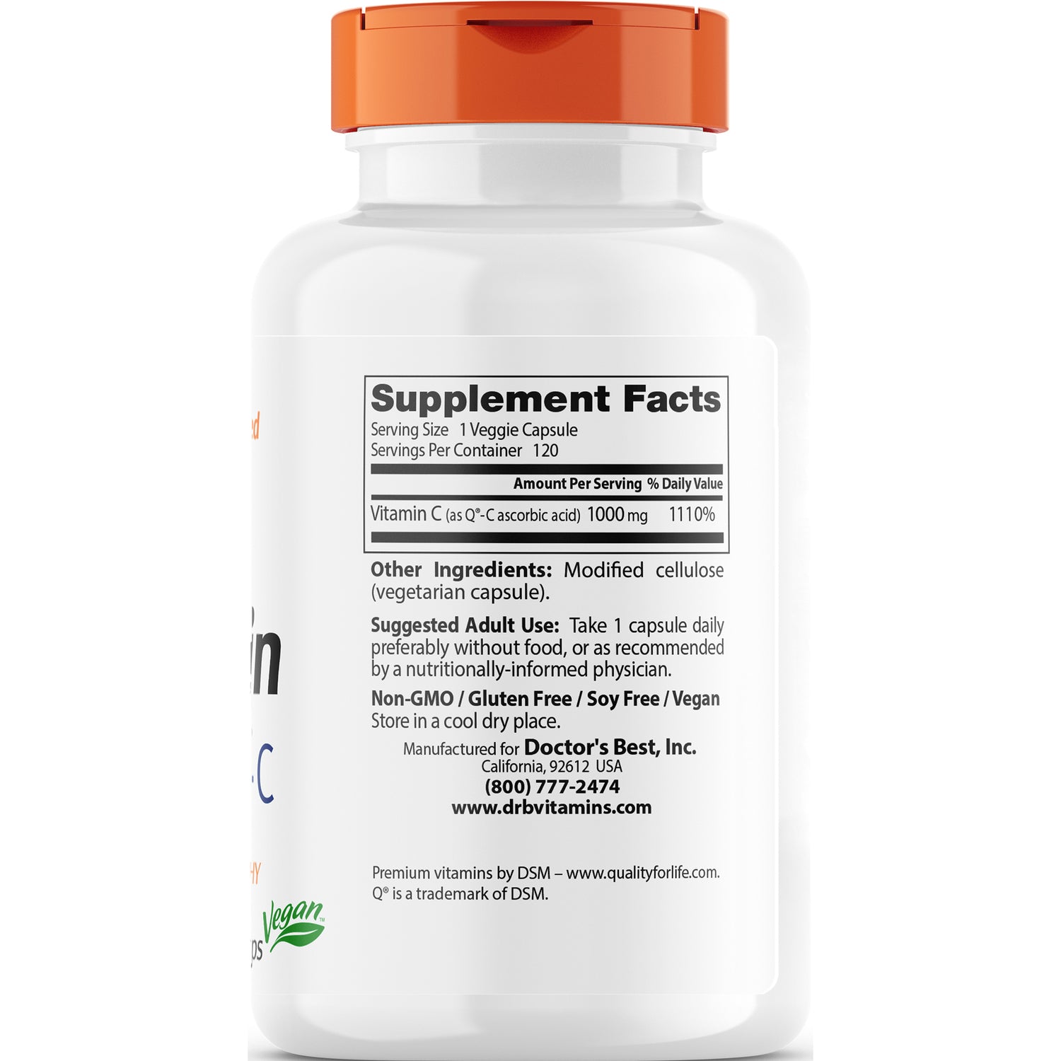 DB147 | back label showing supplement facts, other ingredients, suggested use and manufacturer contact
