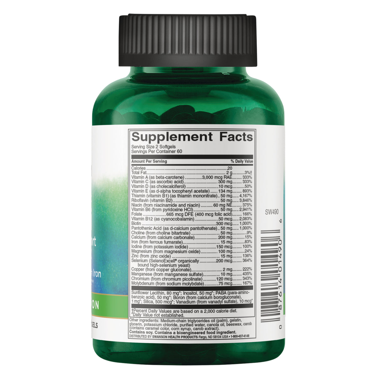 Sw490 Label Swanson Vitamins Multivitamin Softgels High Potency Support