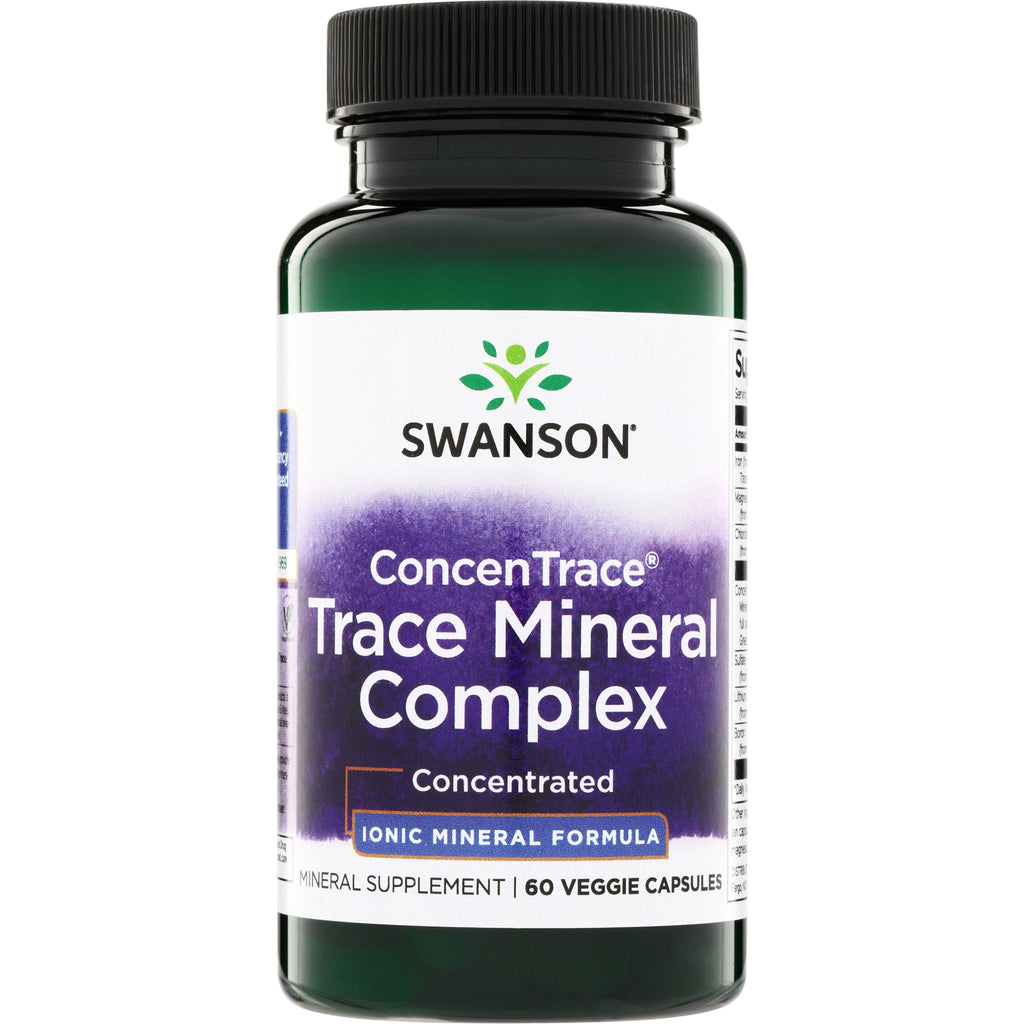 SWU244 | Swanson ConcenTrace Trace Mineral Complex supplement, Concentrated Ionic Mineral Formula, 60 veggie capsules - Thumbnail