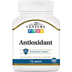 CNT006 | White 21st Century Antioxidant dietary supplement bottle labeled Antioxidant, 75 tablets, gluten free