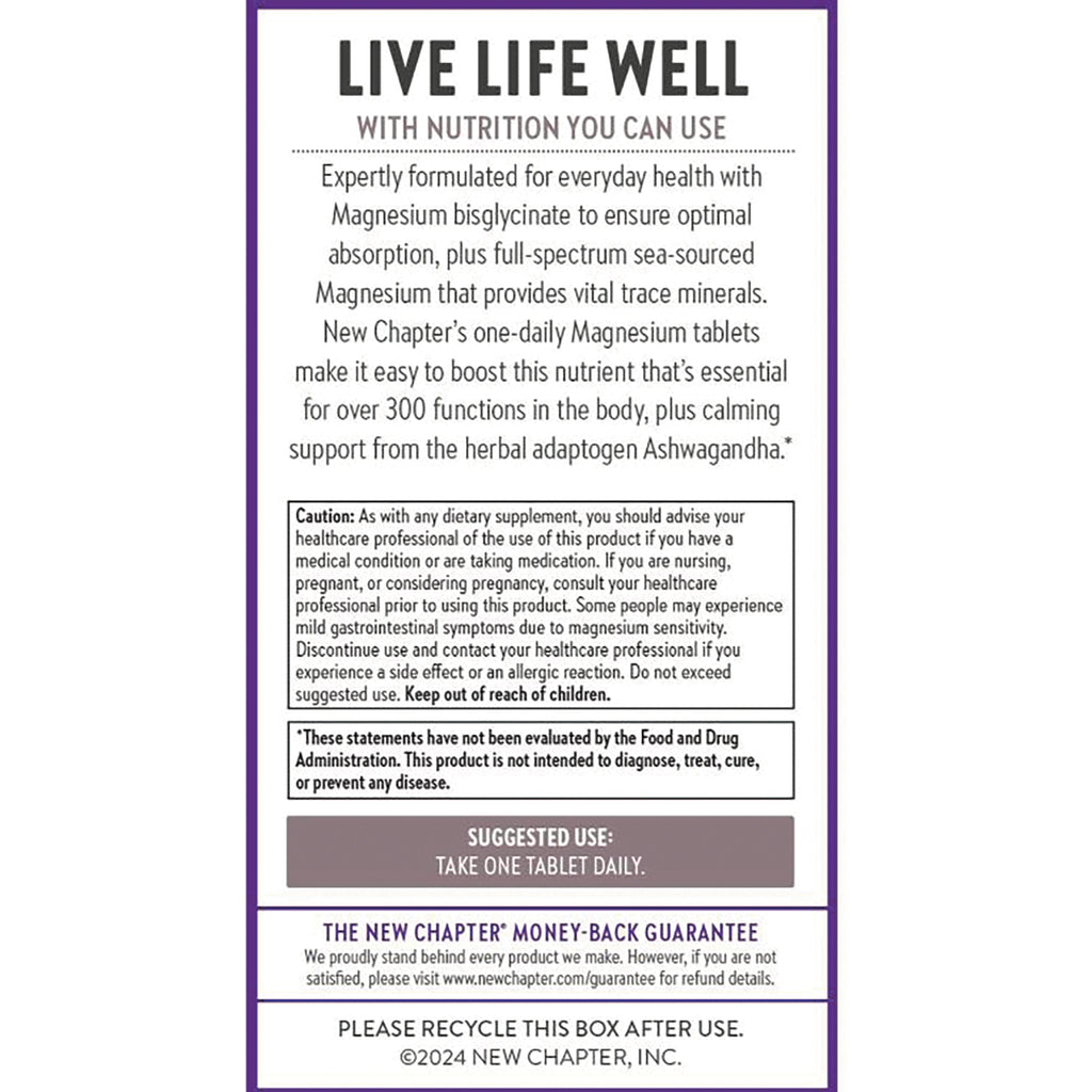 NWC388 | Back label with product description, caution box, and SUGGESTED USE TAKE ONE TABLET DAILY - Thumbnail