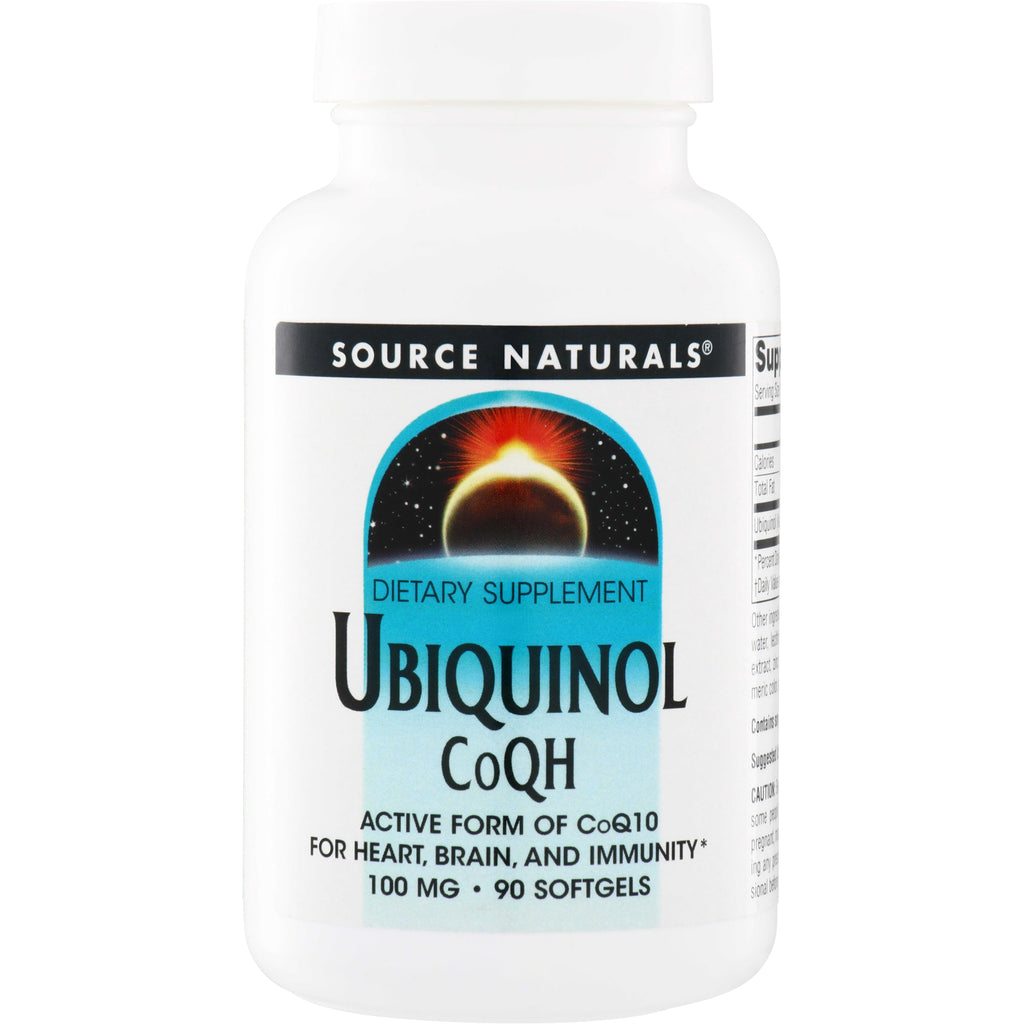 SN449 | Source Naturals Ubiquinol CoQH dietary supplement, active form of CoQ10, 100 mg, 90 softgels - Thumbnail