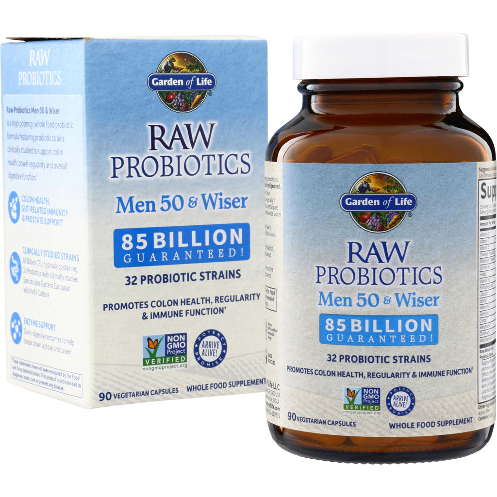 GLF131 | Garden of Life RAW Probiotics Men 50 & Wiser, 85 Billion Guaranteed, 90 vegetarian capsules - Thumbnail