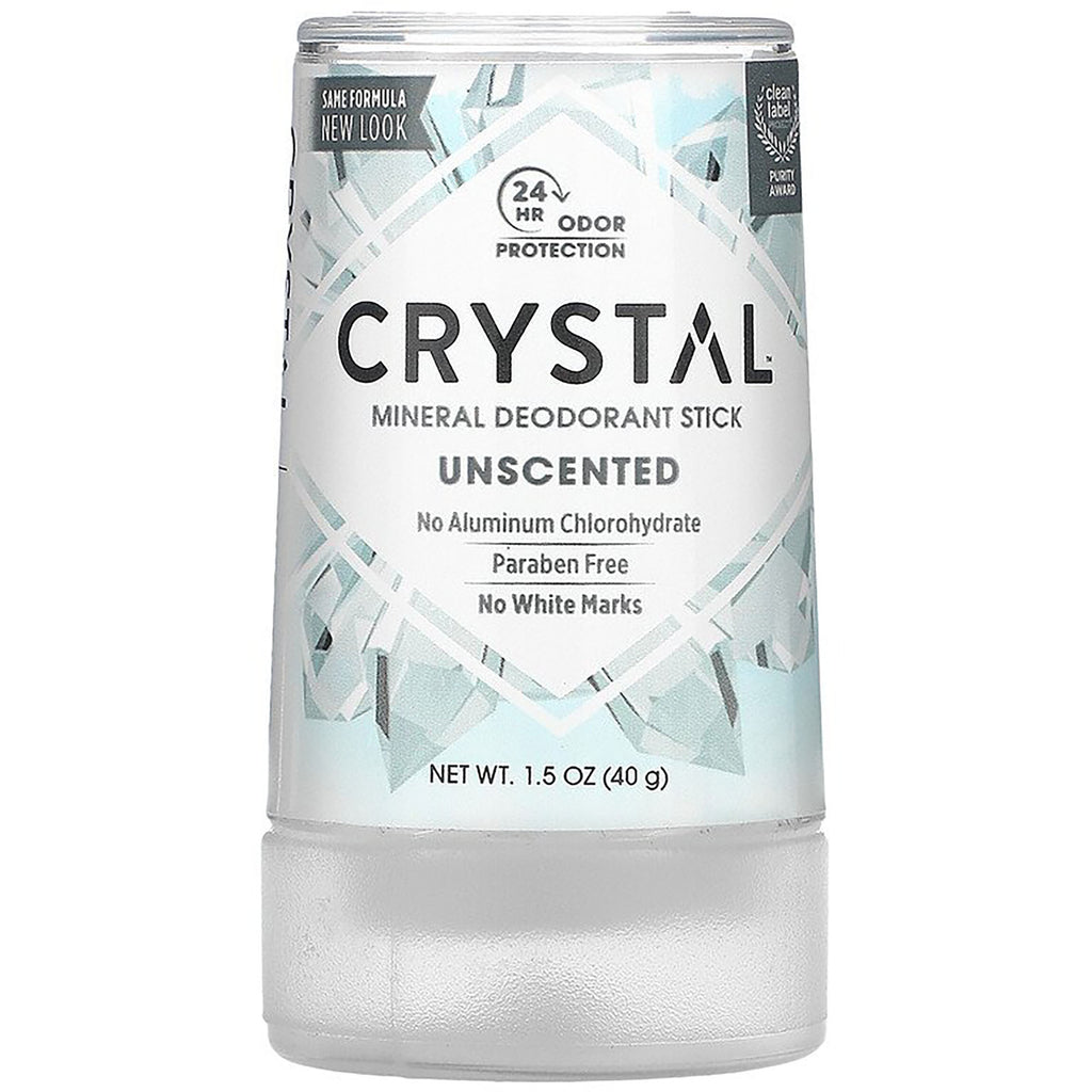 CRY006 | Front view of CRYSTAL mineral deodorant stick unscented packaging - Thumbnail