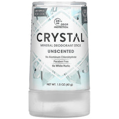 CRY006 | Front view of CRYSTAL mineral deodorant stick unscented packaging