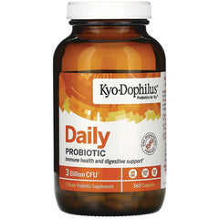 KY073 | Amber bottle labeled Kyo-Dophilus Daily probiotic, 3 Billion CFU, 360 capsules