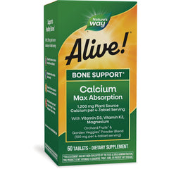NW857 | Alive! Bone Support Calcium Max Absorption 60 tablets dietary supplement box front