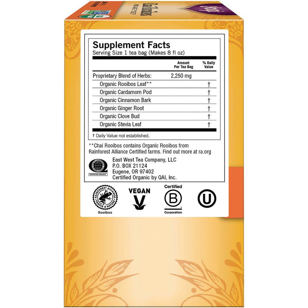 AHW022 | Supplement Facts panel listing proprietary blend 2,250 mg and certification logos: Rainforest Alliance, Vegan, B Corp, kosher - Thumbnail