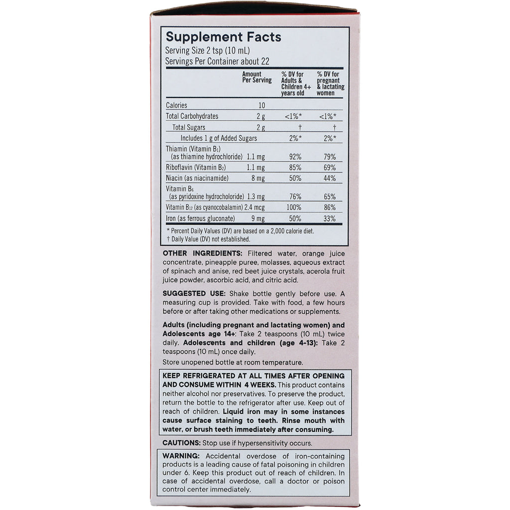 FL102 | back panel showing Supplement Facts table, ingredients, suggested use, warnings and storage instructions - Thumbnail