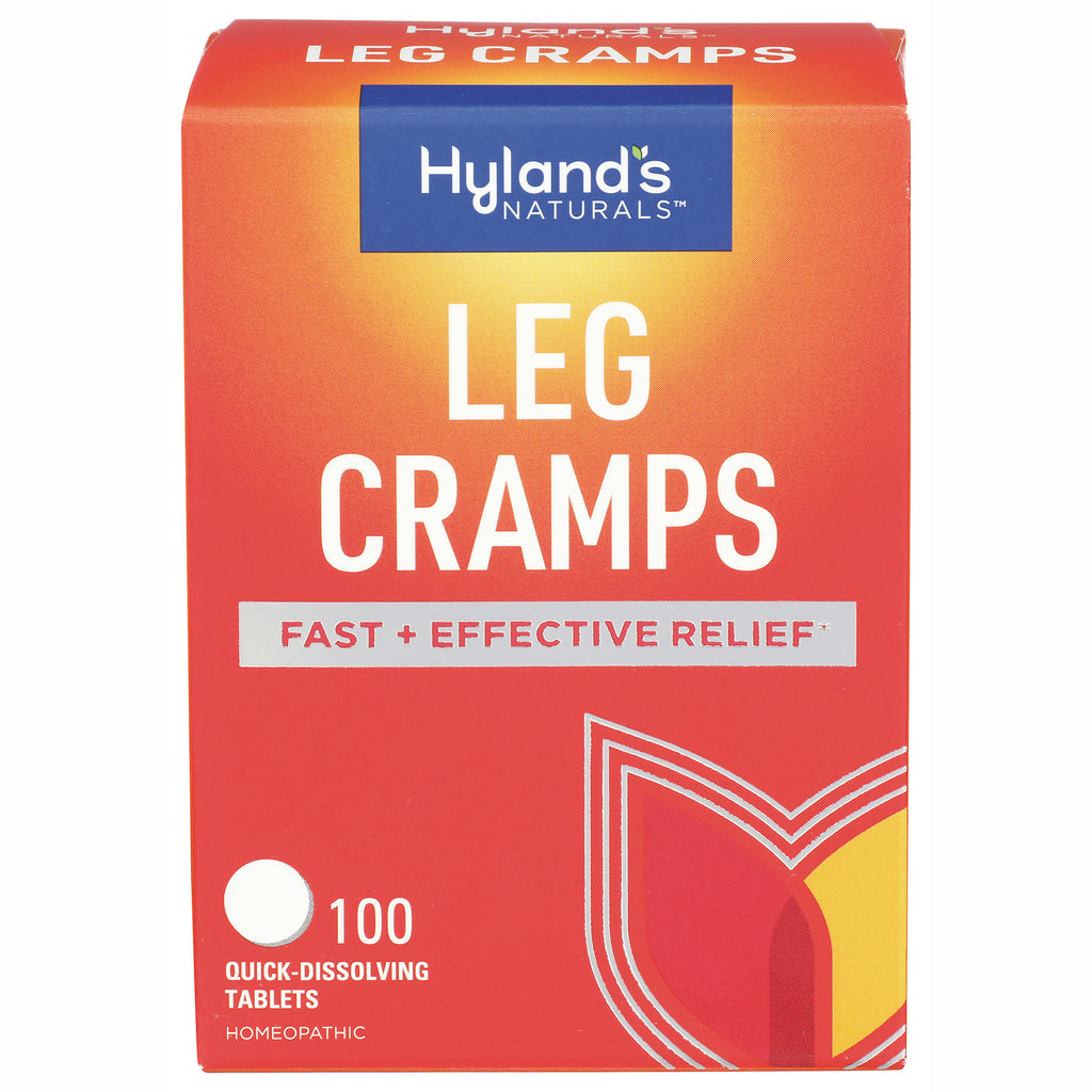 HY260 | Hyland's Naturals LEG CRAMPS front box with FAST + EFFECTIVE RELIEF label and 100 quick-dissolving tablets - Thumbnail