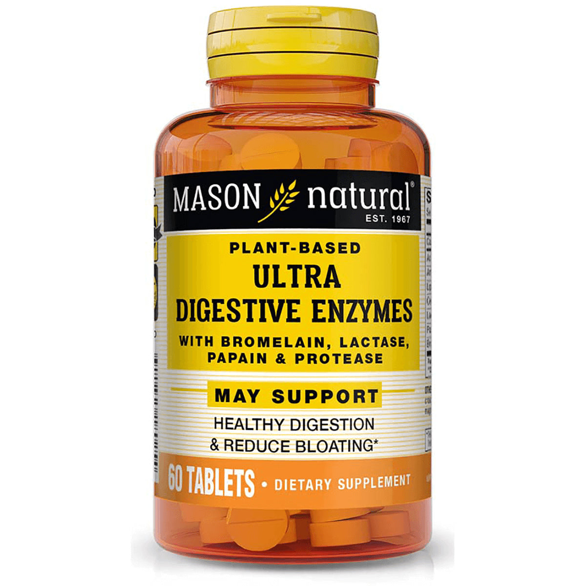 MSN081 | Mason Natural plant-based Ultra Digestive Enzymes bottle, 60 tablets
