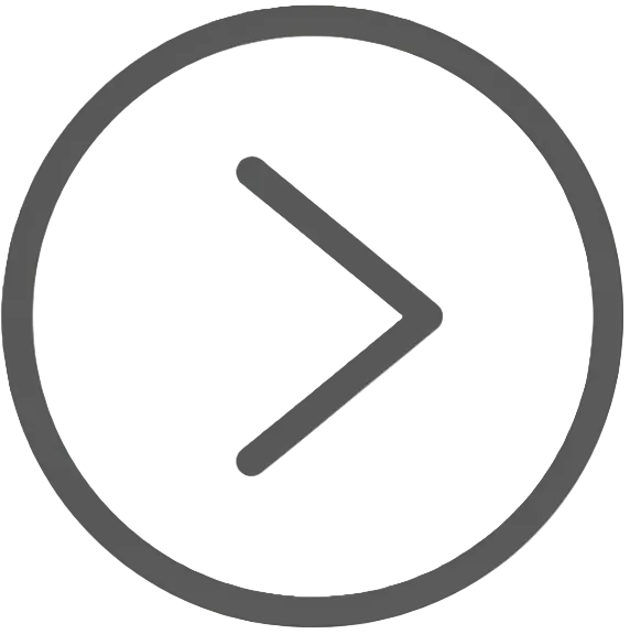 Gray circle with a rightward arrow inside on a white background