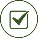 Green check mark icon within a circle