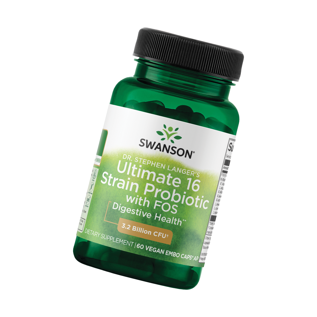 Swanson Ultimate 16 Strain Probiotic bottle on a white background