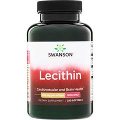 SW1529 | Swanson Lecithin 520 mg per softgel, Non-GMO, 250 softgels bottle front