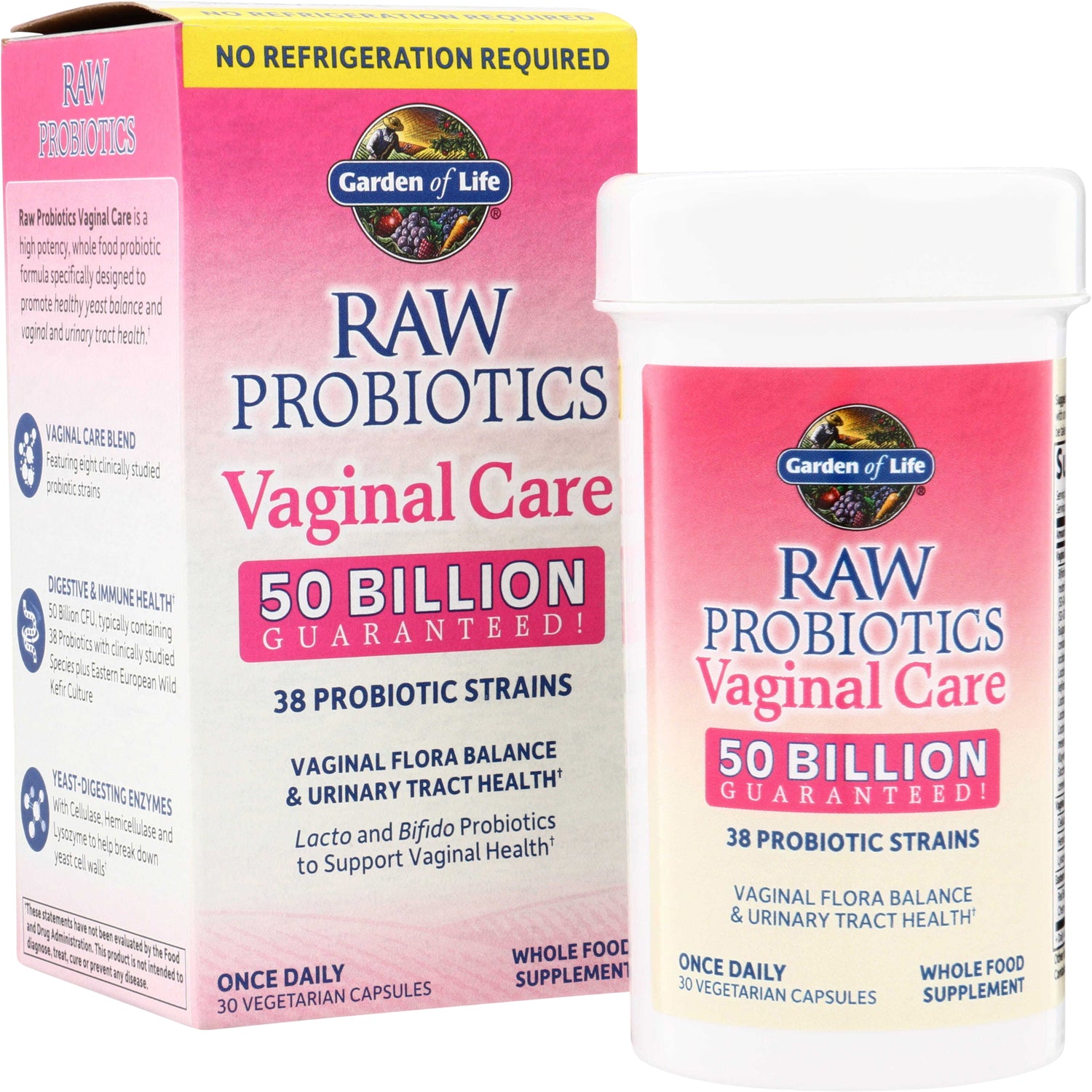 GLF365 | Garden of Life RAW Probiotics Vaginal Care 50 Billion Guaranteed, 30 vegetarian capsules