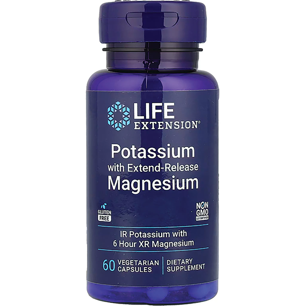 LE463 | Life Extension Potassium with Extend-Release Magnesium bottle, 60 vegetarian capsules - Thumbnail
