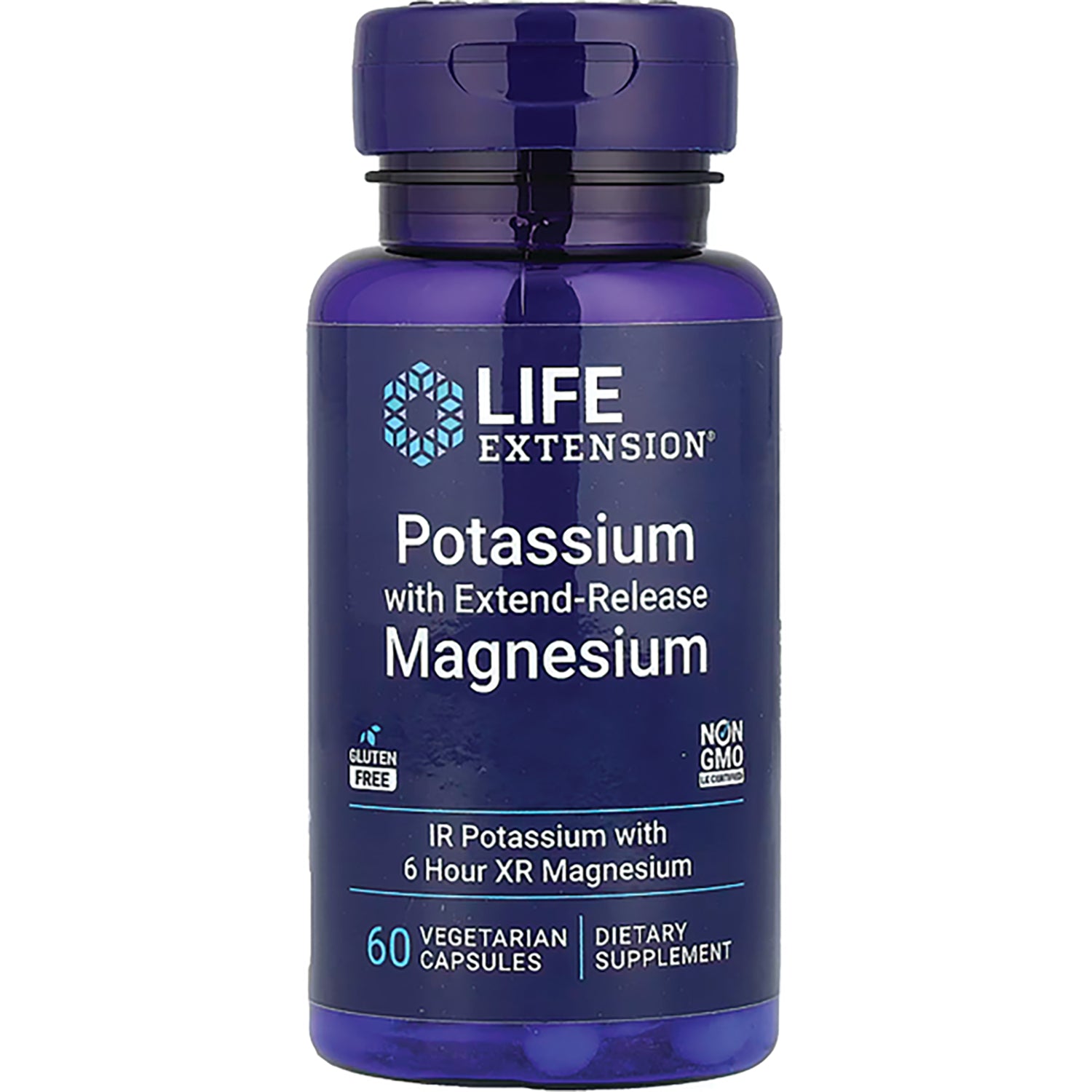 LE463 | Life Extension Potassium with Extend-Release Magnesium bottle, 60 vegetarian capsules