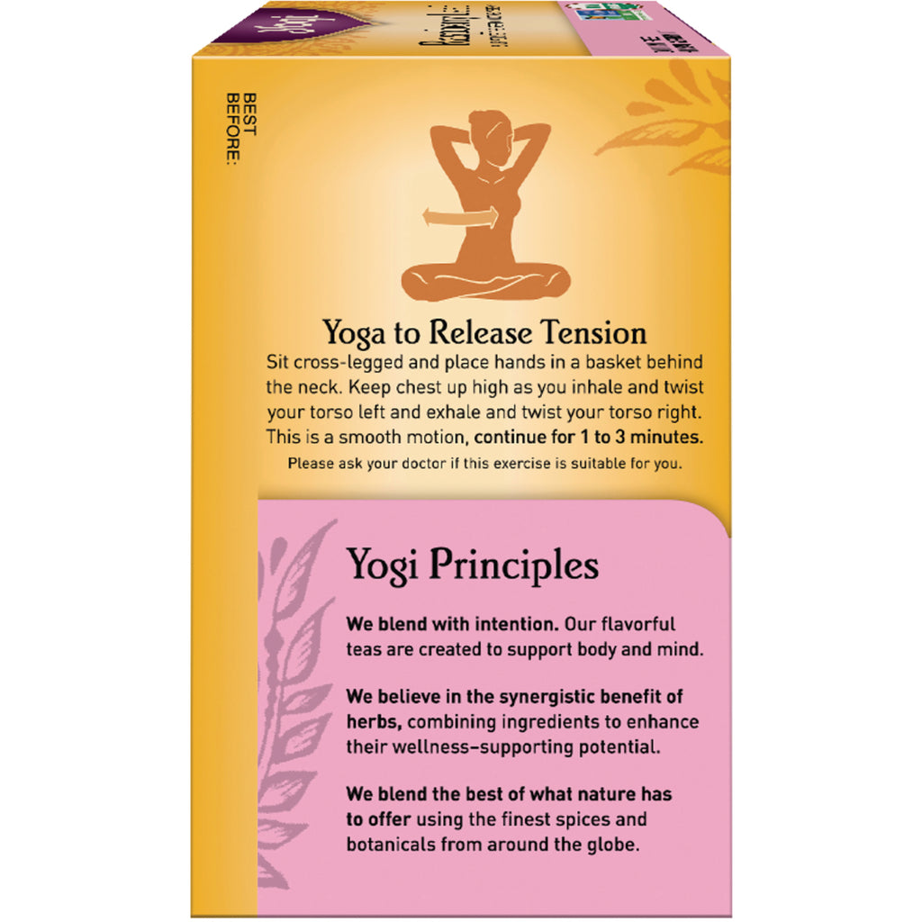 AHW004 | Yoga to Release Tension and Yogi Principles infographic on Yogi Tea box side panel - Thumbnail