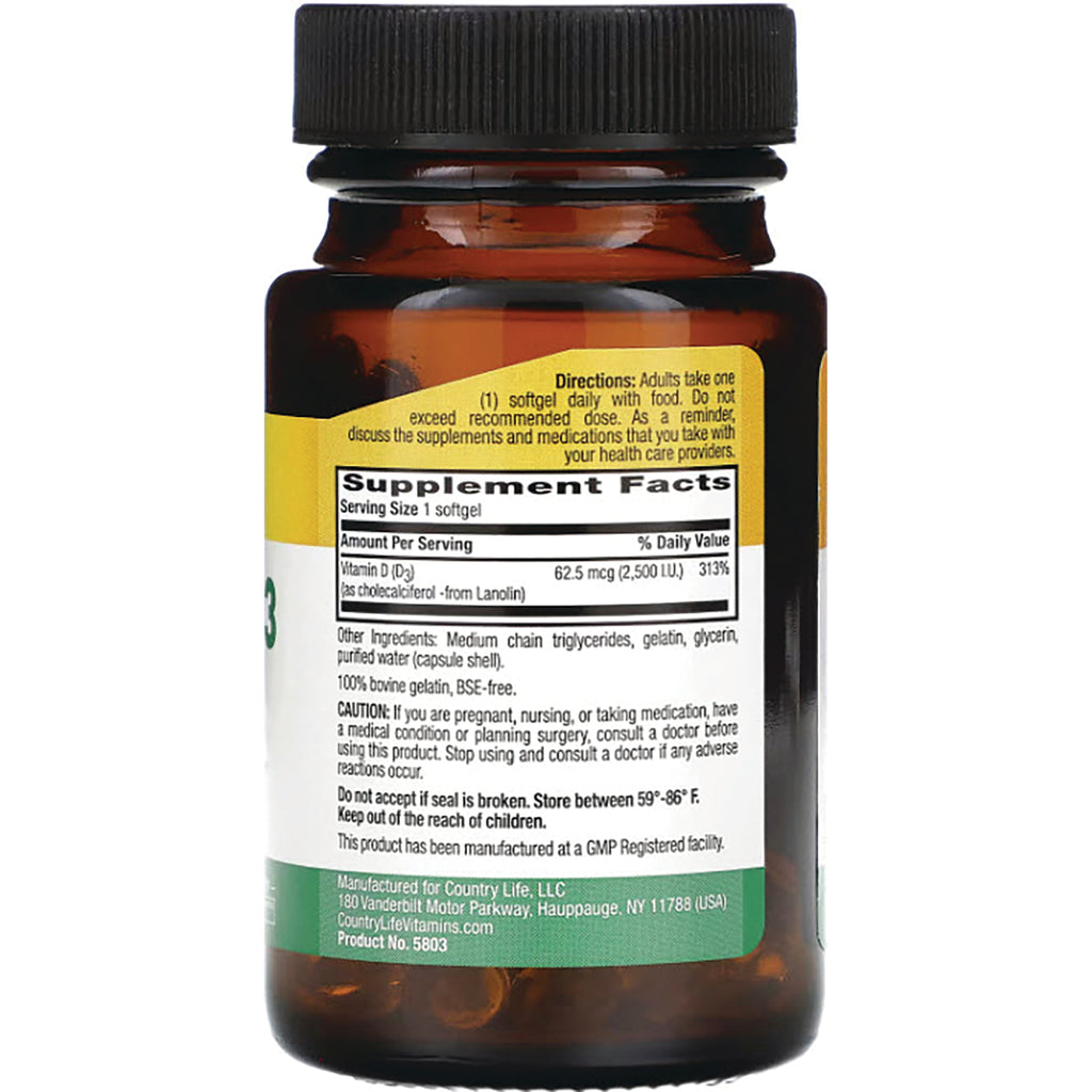 CRL339 | Back of brown supplement bottle showing Supplement Facts panel, directions and caution text - Thumbnail