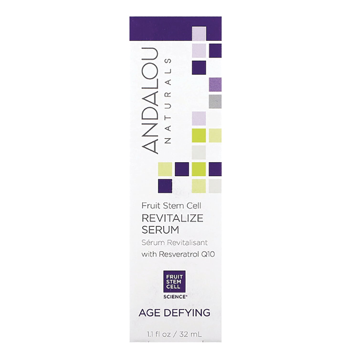 ADN006 | Andalou Naturals Fruit Stem Cell Revitalize Serum with Resveratrol Q10, Age Defying, 1.1 fl oz