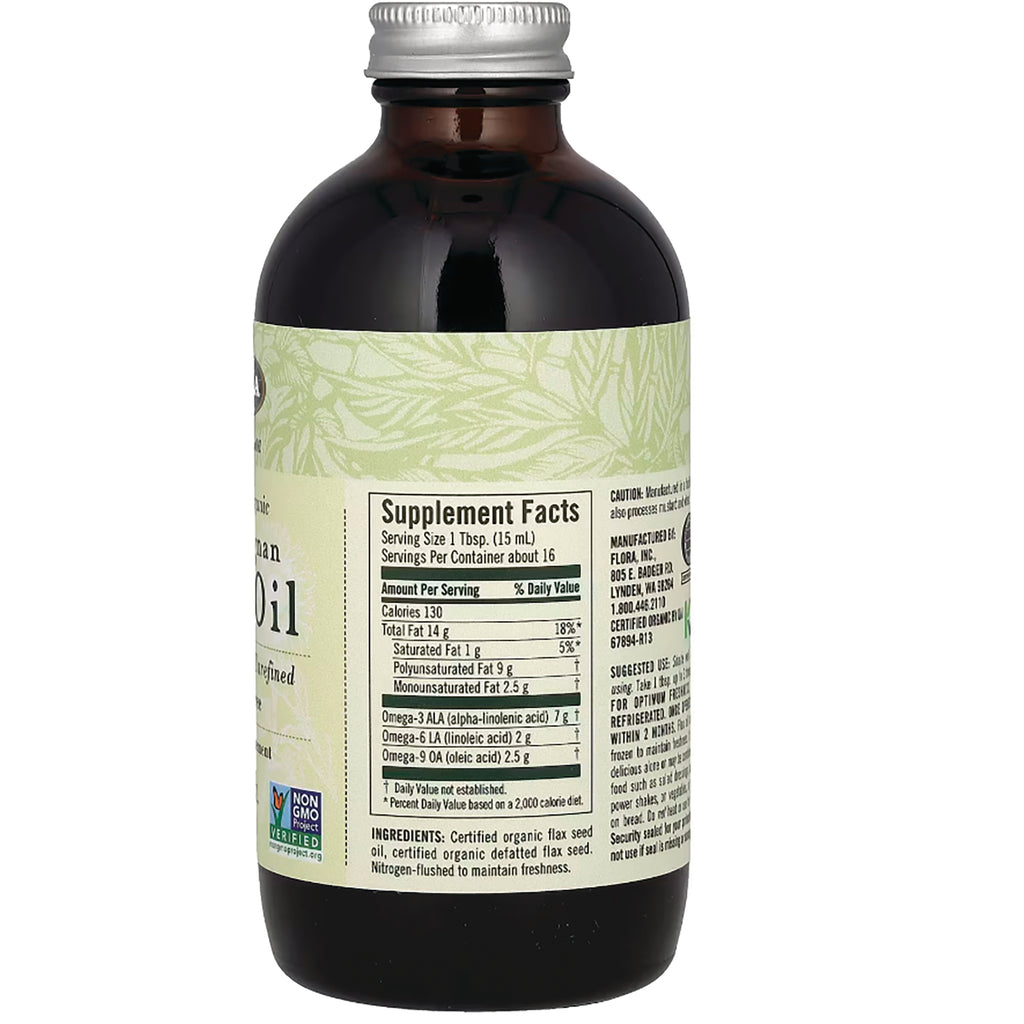 Bottle back showing Supplement Facts panel with serving size 1 Tbsp and nutrition facts - Thumbnail