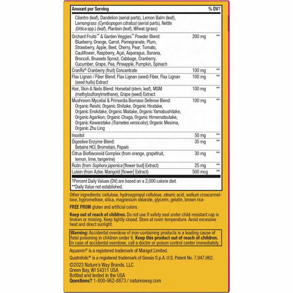 NW695 | back label showing supplement facts, ingredient list, directions and warning text - Thumbnail