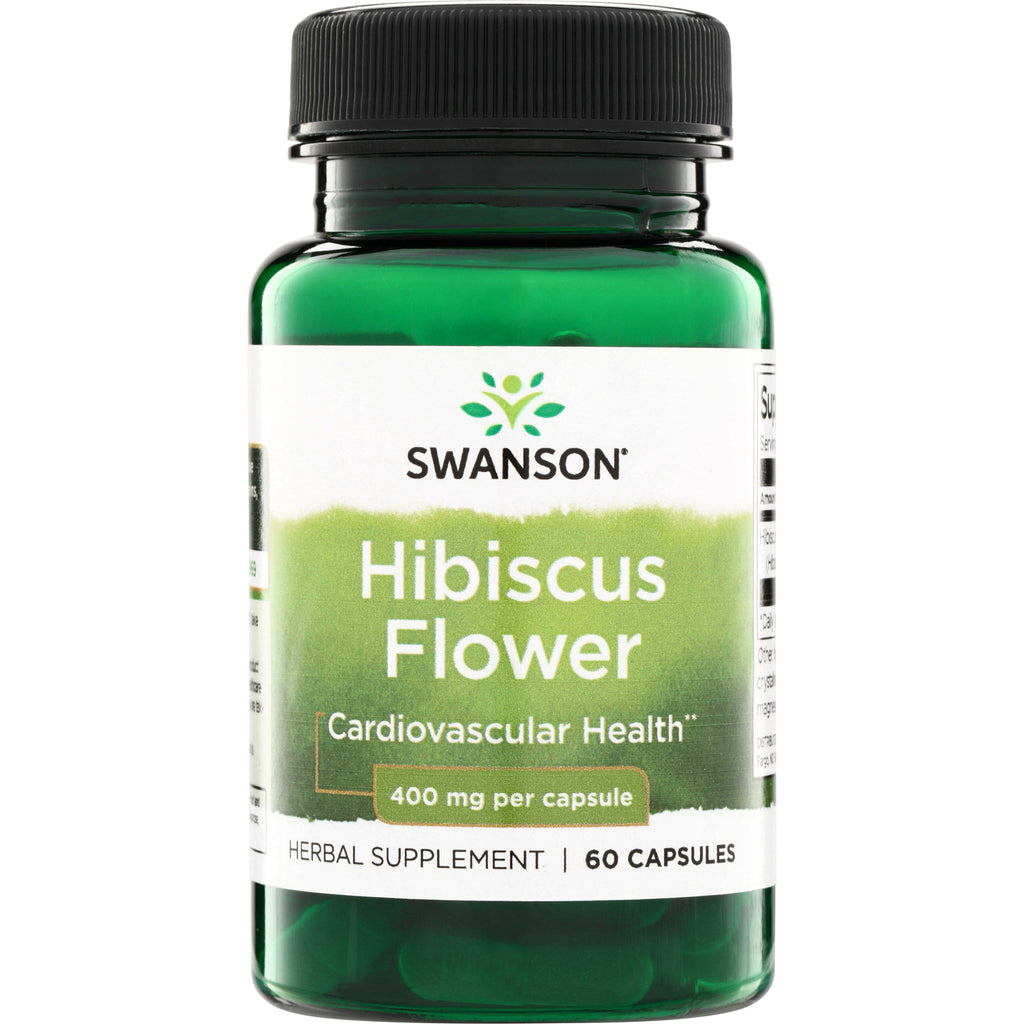 SW1406 | Swanson Hibiscus Flower, Cardiovascular Health, 400 mg per capsule, 60 capsules - Thumbnail