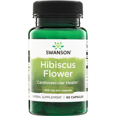 SW1406 | Swanson Hibiscus Flower, Cardiovascular Health, 400 mg per capsule, 60 capsules