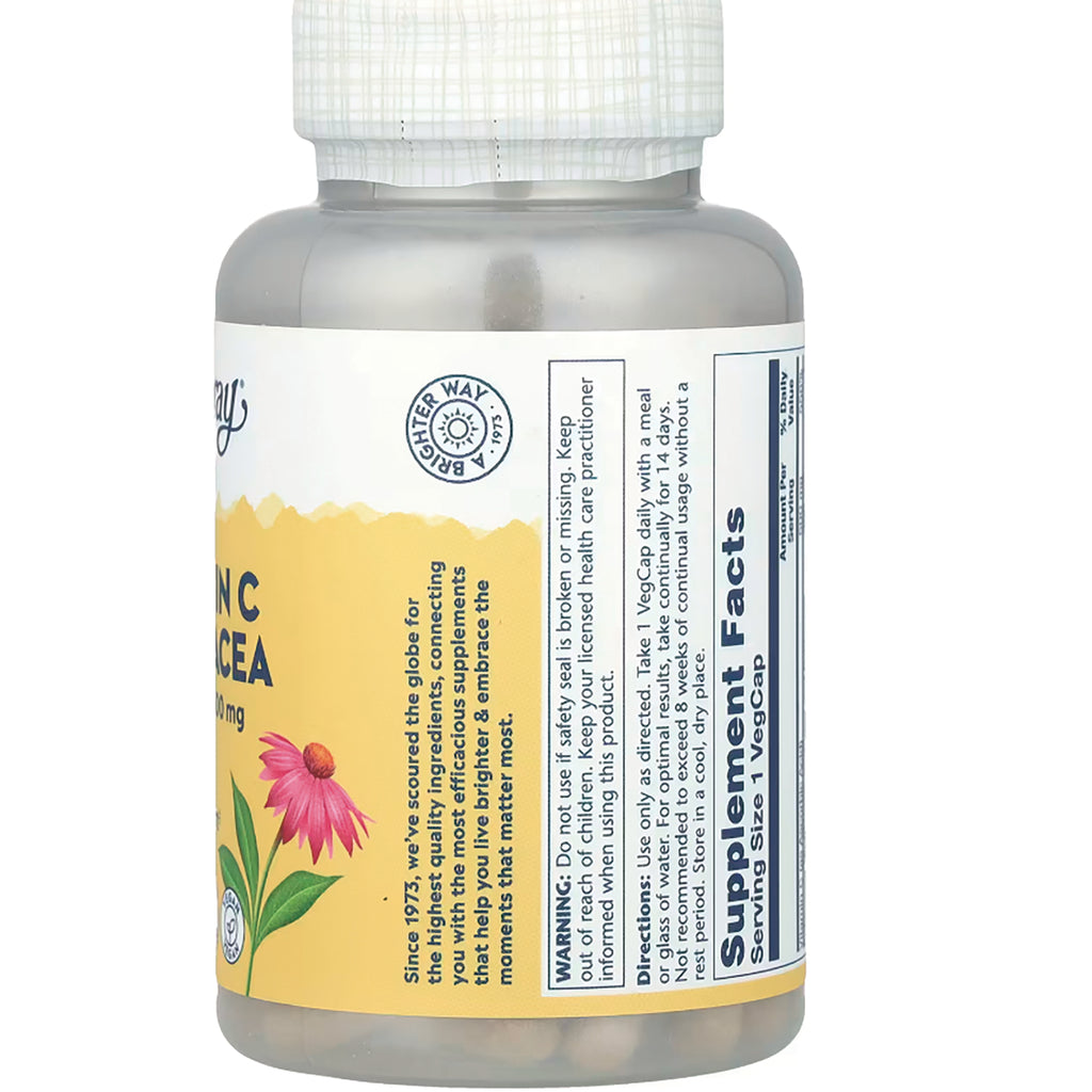 SLR469 | Back of supplement bottle showing supplement facts panel, warning and directions column, and floral label artwork - Thumbnail