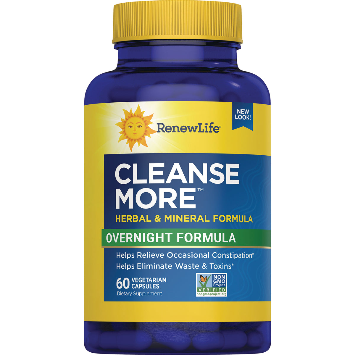 RNL015 | RenewLife Cleanse More bottle herbal formula magnesium dietary supplement 60 vegetarian capsules