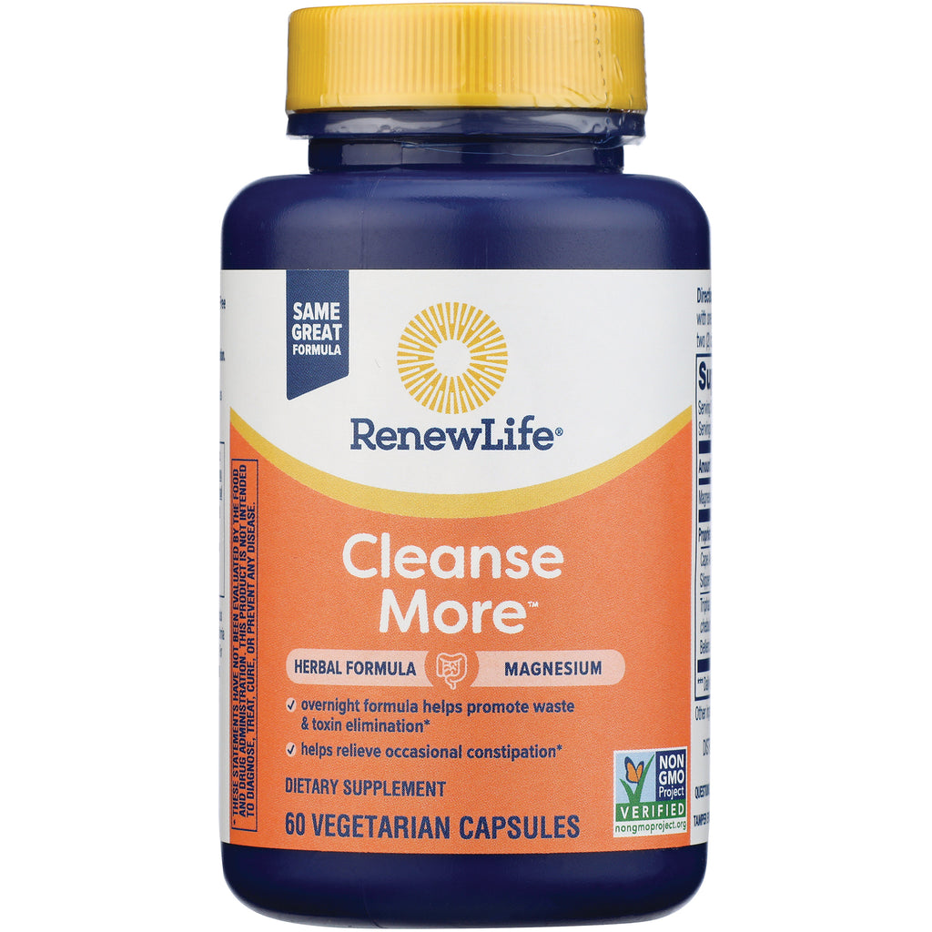 RNL015 | RenewLife Cleanse More bottle herbal formula magnesium dietary supplement 60 vegetarian capsules - Thumbnail