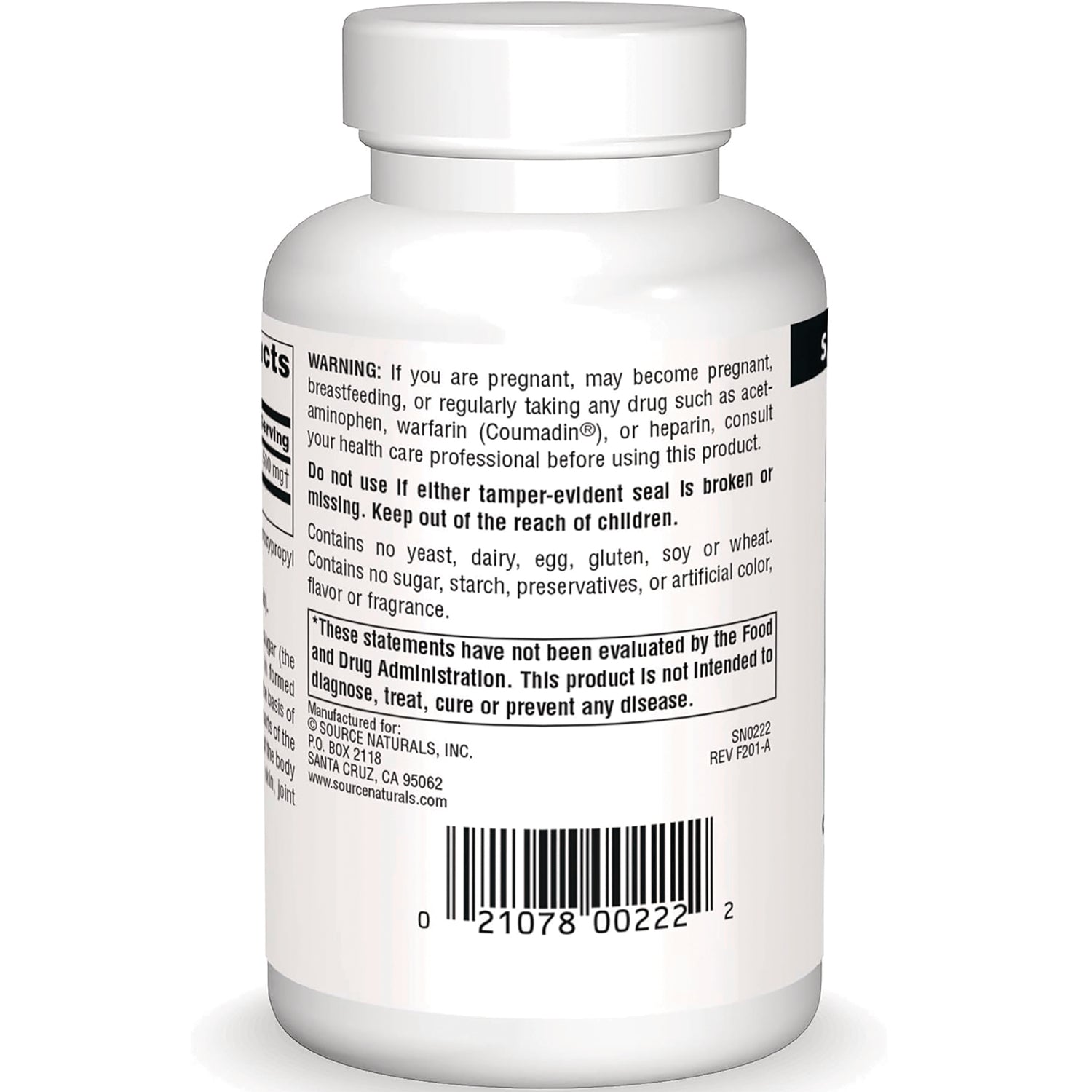 SN742 | Back label with warning text, manufacturer info, and barcode