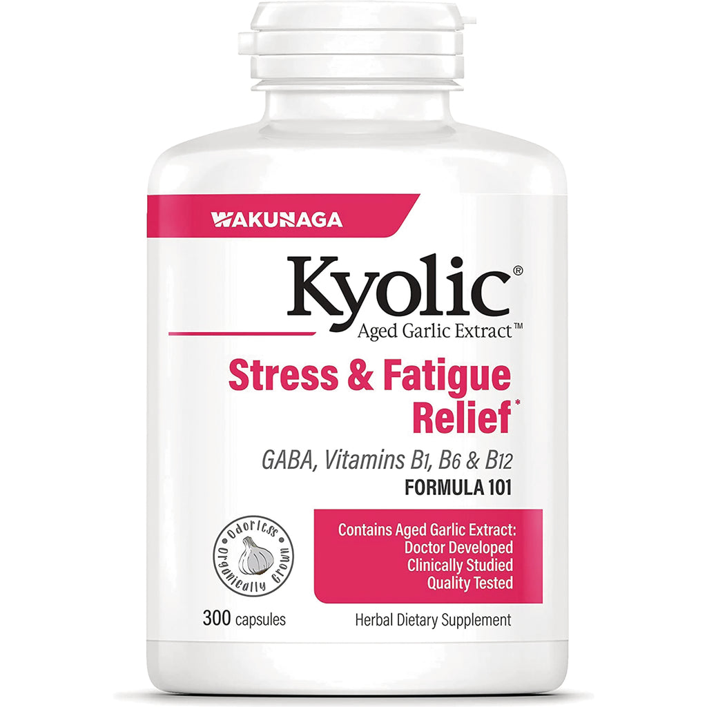 KY095 | Kyolic Stress & Fatigue Relief aged garlic extract bottle, 300 capsules - Thumbnail