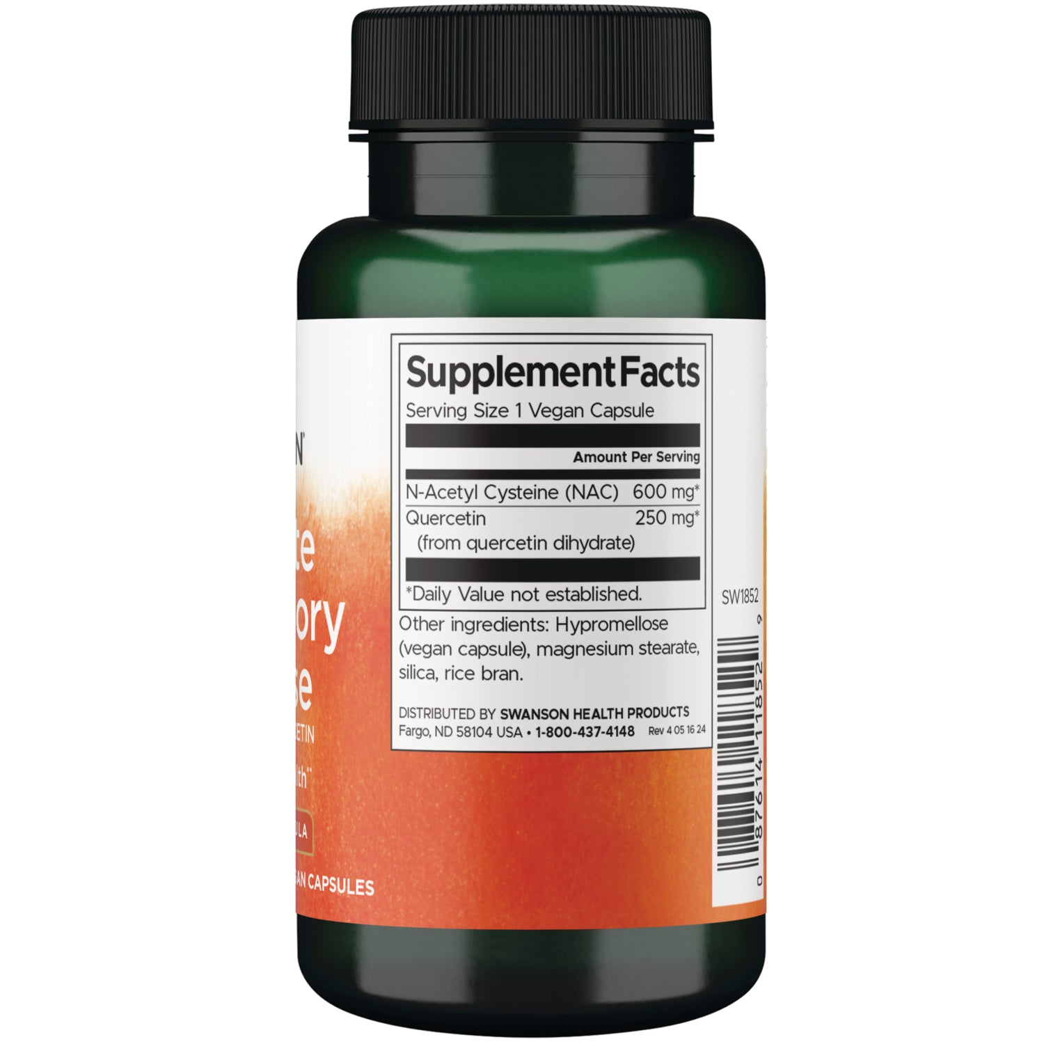 SW1852 | Yellow capsule centered on white background with centimeter and inch rulers and visible '0 cm' and '0 inch' labels